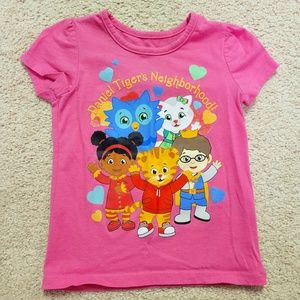 Daniel Tiger Pink Toddler Short Sleeve Tee, Size 3T